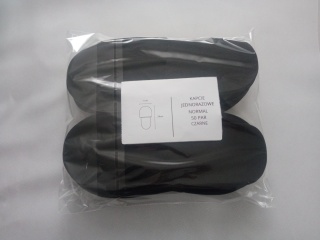 Kapcie jednorazowe z włókniny czarne 50 par