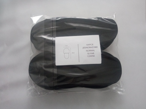 Kapcie jednorazowe z włókniny czarne 50 par