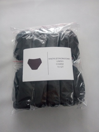 Majtki jednorazowe unisex czarne 10 szt